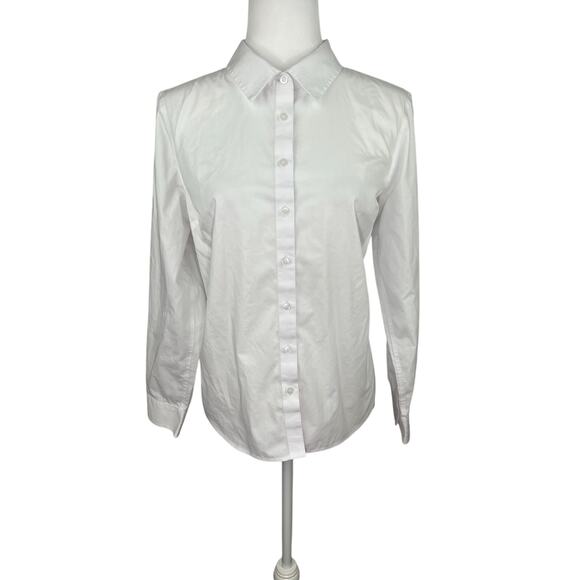 Talbots Tops - Talbots White Long-sleeve Button-down Wrinkle Resistant Shirt